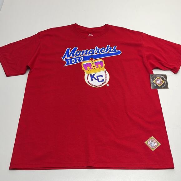 KC MONARCHS NEGRO LEAGUE BASEBALL Men’s 3XL Red T-Shirt - Picture 2 of 3